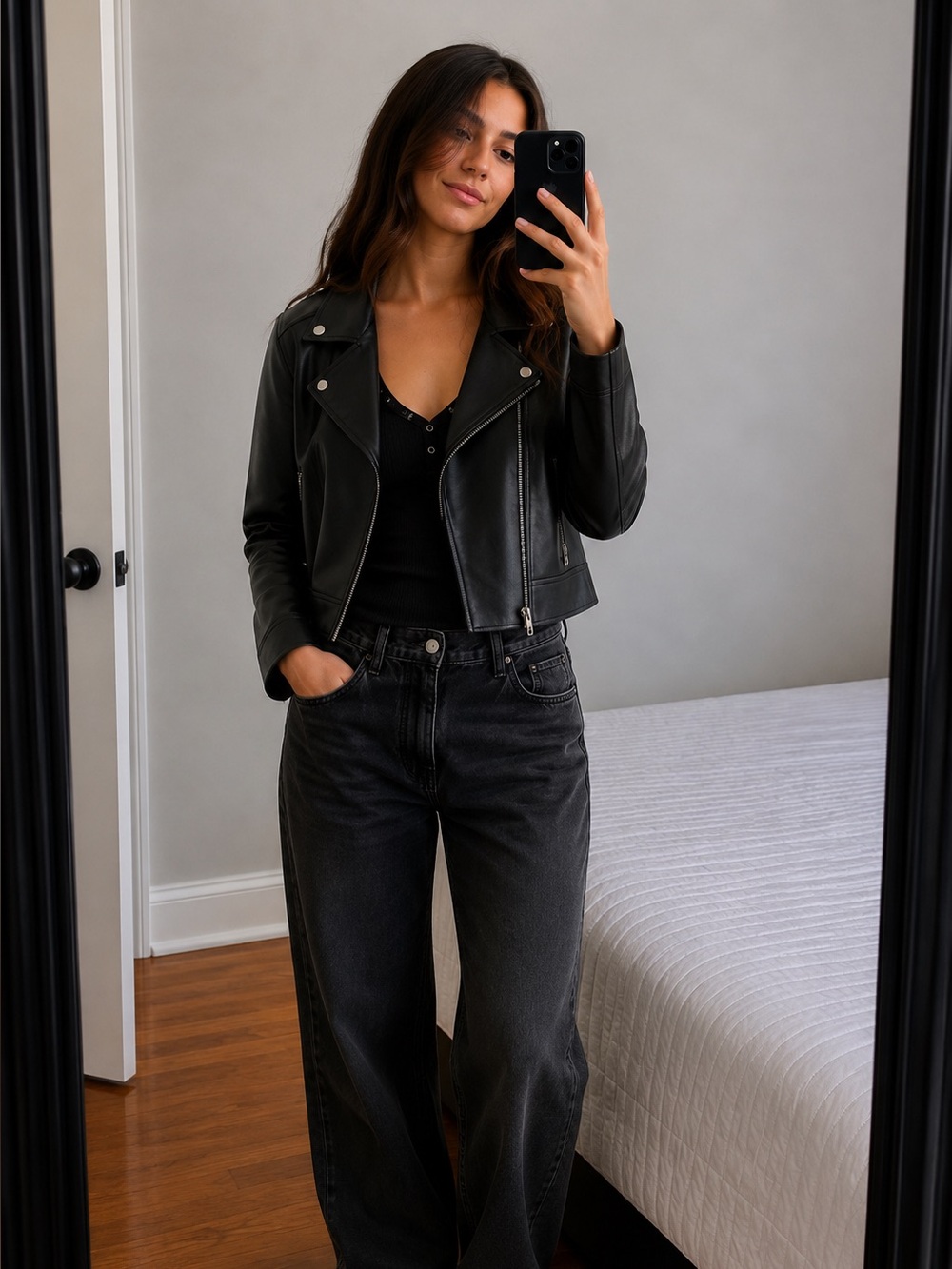 BB Dakota leather Moto Jacket XS